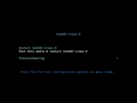 CentOS 8 Core - Boot Screen